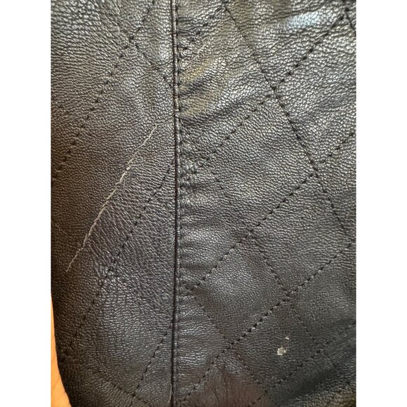Vintage Members Only Womens Quilted Faux Leather Bomber Jacket Medium Black - Picture 5 of 10